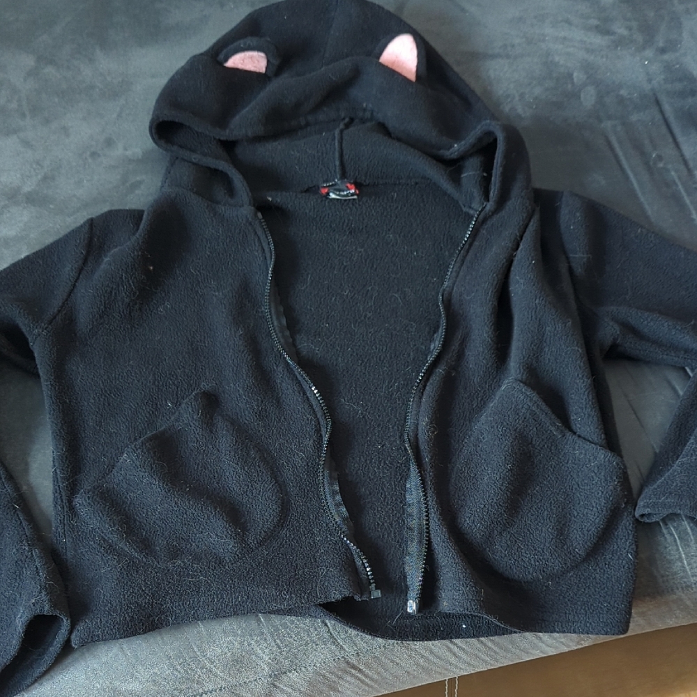 Emily The Strange Fleece Hoodie *Broken Zipper*💔